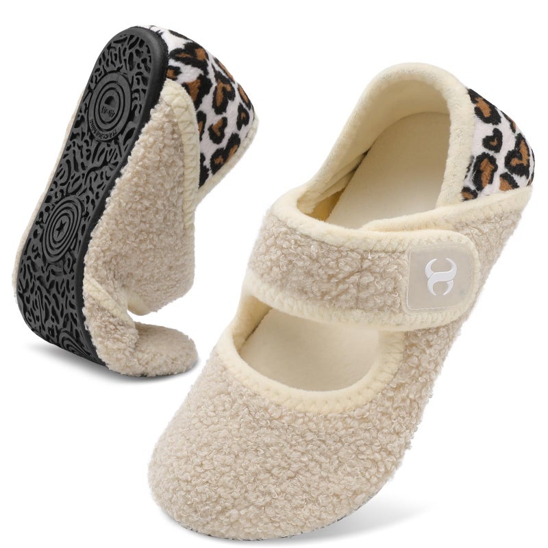 Scurtain Leopard Non Slip Rubber Slippers Warm Bathroom Sock Shoes Washable Summer House Shoes Foldable Sandal Slippers for Women Men - Image 2