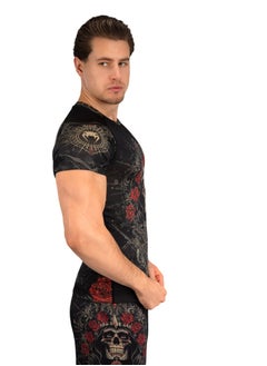 VENUM VENUM SANTA MUERTE 5.0 RASHGUARD SHORT SLEEVE DEEP BLACK/GOLD  - Image 2