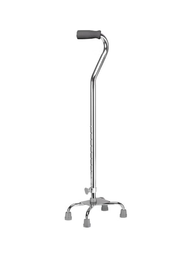 Generic Silver Quadruple Cane with Regular Quadruple Green Handle for Seniors 