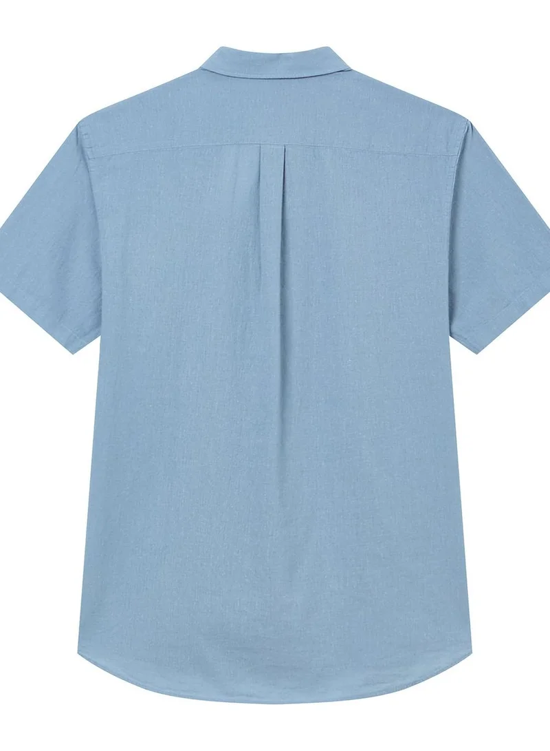 Giordano  Men's Slim Linen Cotton Short-Sleeve Shirt for Men | Best Price UAE