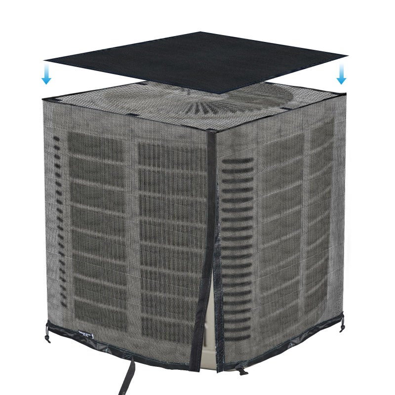 Qualward Full Mesh Central Air Conditioner Cover with Detachable Top Ventilated All Seasons AC Cover Design 323236 Inch - Image 2