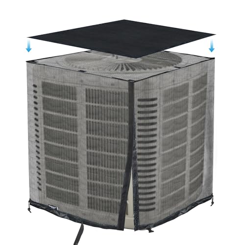 Qualward Full Mesh Central Air Conditioner Cover with Detachable Top Ventilated All Seasons AC Cover Design 323236 Inch - Image 1