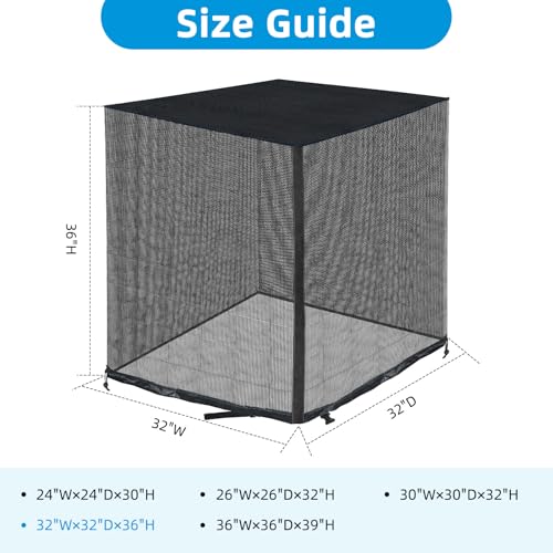 Qualward Full Mesh Central Air Conditioner Cover with Detachable Top Ventilated All Seasons AC Cover Design 323236 Inch - Image 3