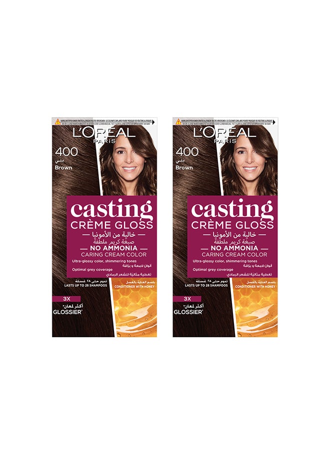 L'OREAL PARIS Casting Crème Gloss No Ammonia Hair Color For Shiny Hair 400 Brown  - Image 1