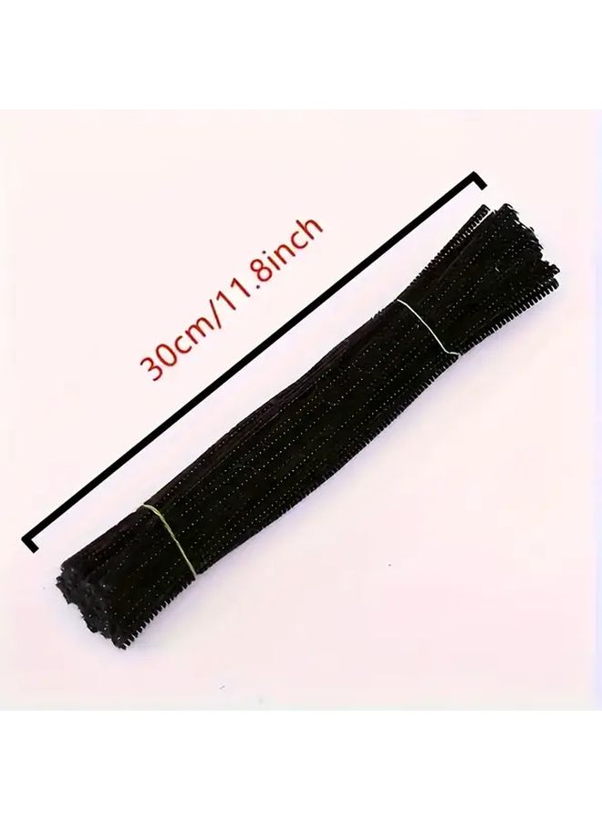 Pure Black Chenille Stems 250 Pcs Flexible Durable Pipe Cleaners for Crafts Art DIY Decorations - Image 2