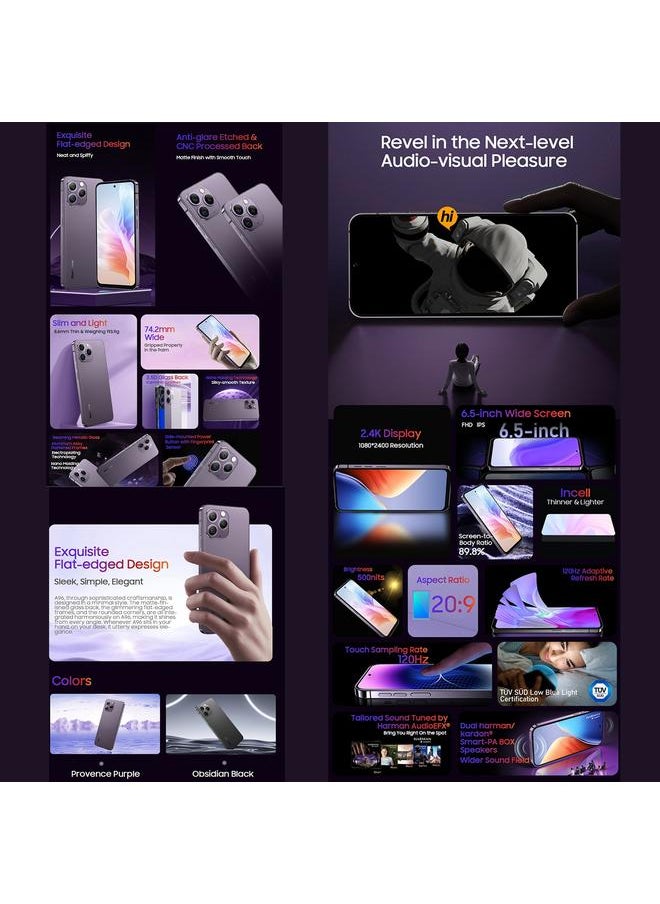 Green Tiger - [HK Warehouse] Blackview A96 8GB Plus 256GB Side Fingerprint 6.5 inch Android 13 MediaTek Helio G99 Octa Core up to 2.2GHz Network 4G NFC OTG Provence Purple - Image 1