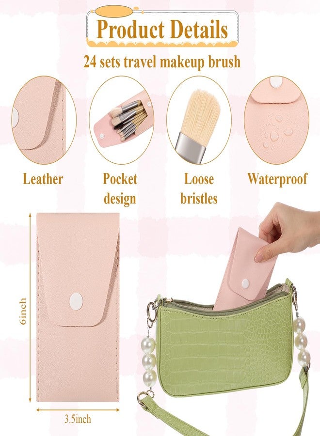 IANFAN 24 Sets Travel Makeup Brush Set, Synthetic Fiber Face Foundation Make up Brushes Mini Makeup Brushes with Travel Make Up Bag for Wedding Bridal Shower Favors Bachelorette Party Gift - Image 3