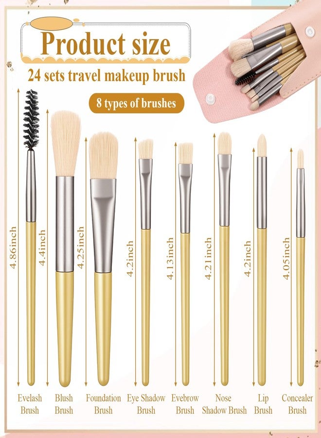 IANFAN 24 Sets Travel Makeup Brush Set, Synthetic Fiber Face Foundation Make up Brushes Mini Makeup Brushes with Travel Make Up Bag for Wedding Bridal Shower Favors Bachelorette Party Gift - Image 2