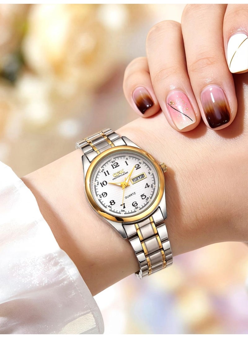 OPK Women's Watch Elegant Analog Quartz Ladies Watch Pretty Slim Waterproof Luminous Date Ladies Small Wrists Watches - Image 3