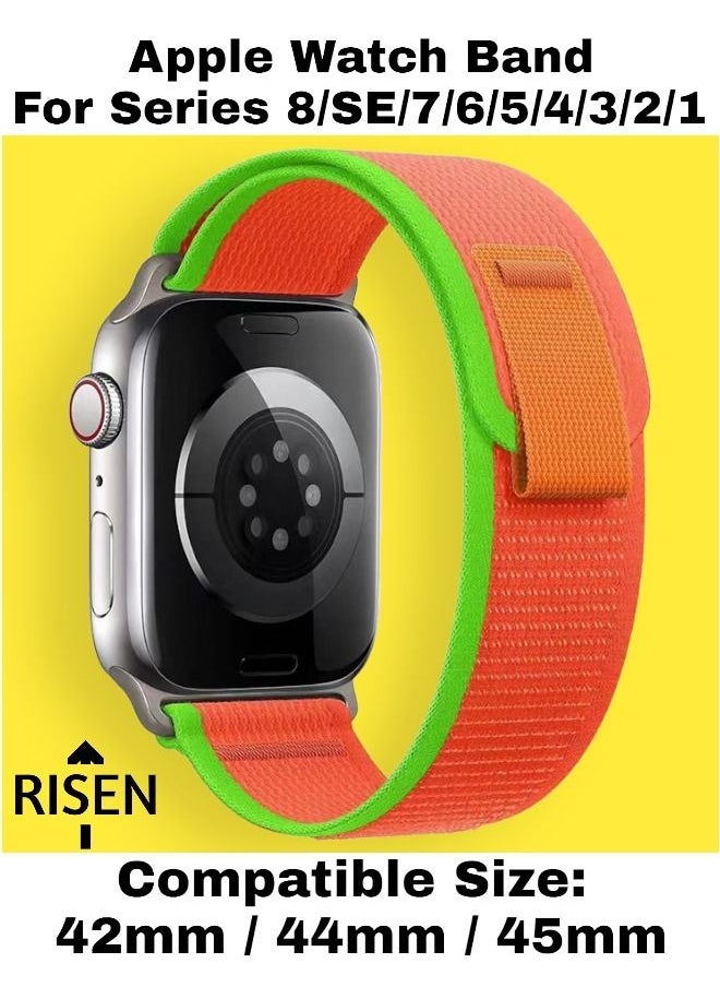 Risen Designer Sport Trail Loop Nylon Band Compatible with Apple Watch Bands 42mm/44mm/45mm Replacement Strap Ultra Series 8 SE 7 6 5 4 3 2 1 