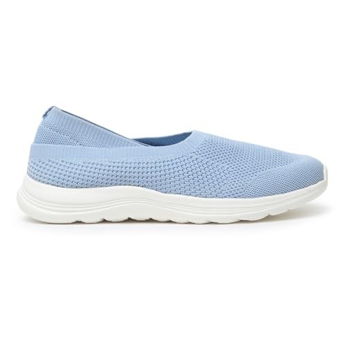 YOHO Knitted Slip-Ons for Women | Lightweight, Stylish & Casual Without Lace Sneakers for Woman | Extra Soft Insole & Shock Absorbing, Walking Loafer Shoes for Ladies SOS-114 | Light Blue - UK 6 - Image 4