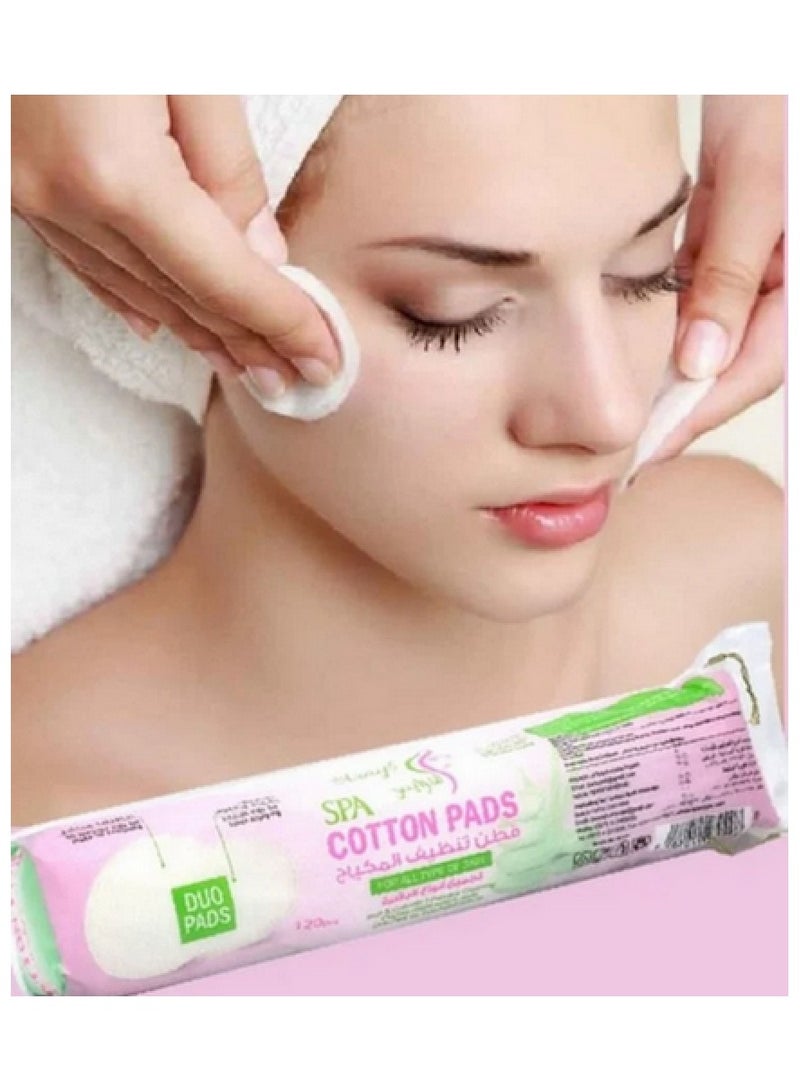 Alarays Pack of 2 Cotton Pads 100% Pure With Aloe Vera Extract - 2x120 Pads - Image 3