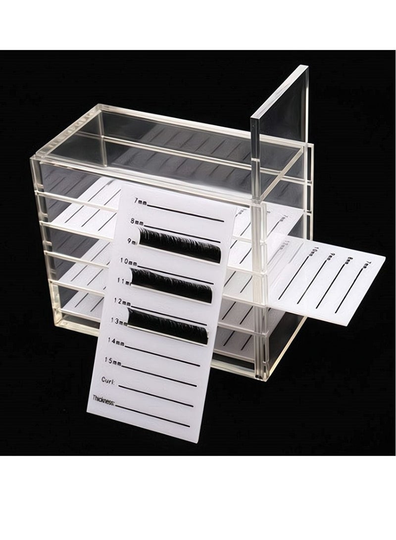 SYOSI 5 Layers Acrylic Clear False Eyelash Organizer Case Cosmetic Makeup Storage Box for Grafting Lash Extension Clear Eyelashes Glue Pallet Holders Grafting Eyelash Extension Tool - Image 3