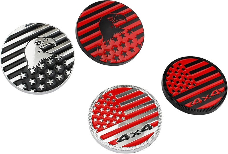 HHLOU 4×4 Lettering Emblem - USA Flag Style Car Metal Badge for Jeep Wrangler and Various Cars (4×4 Red) - Image 5