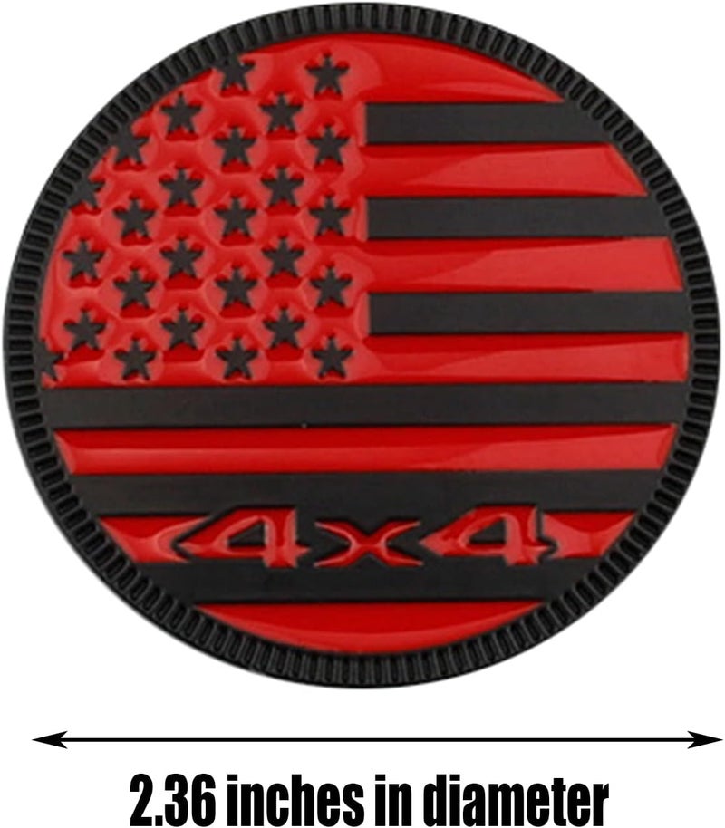 HHLOU 4×4 Lettering Emblem - USA Flag Style Car Metal Badge for Jeep Wrangler and Various Cars (4×4 Red) - Image 4