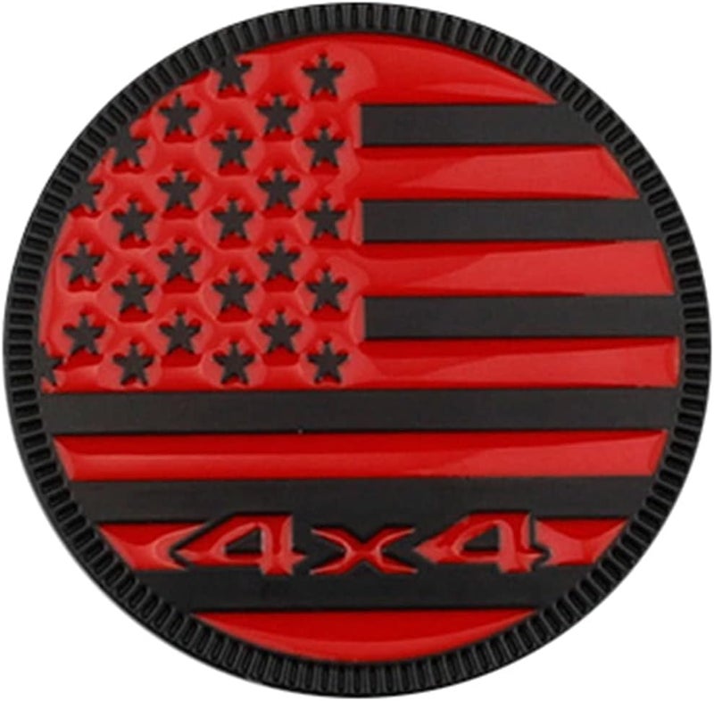 HHLOU 4×4 Lettering Emblem - USA Flag Style Car Metal Badge for Jeep Wrangler and Various Cars (4×4 Red) - Image 1