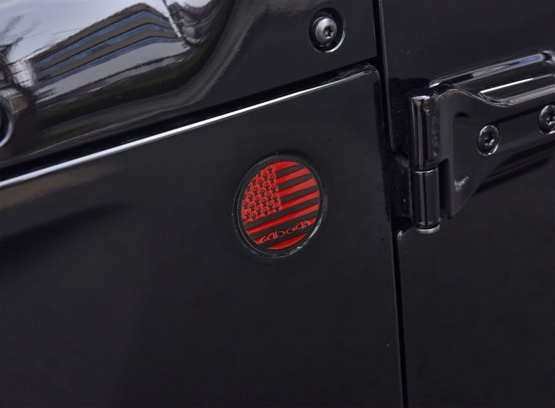 HHLOU 4×4 Lettering Emblem - USA Flag Style Car Metal Badge for Jeep Wrangler and Various Cars (4×4 Red) - Image 3