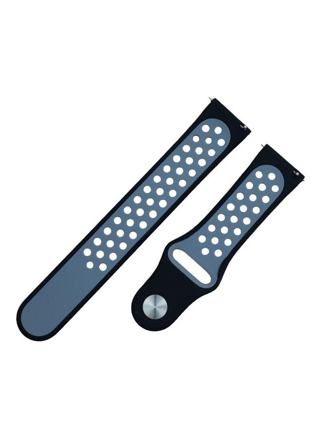 NIBEMINENT Two Colour Silicone Replacement Strap Watchband For Fitbit Versa 3 Black - Image 3