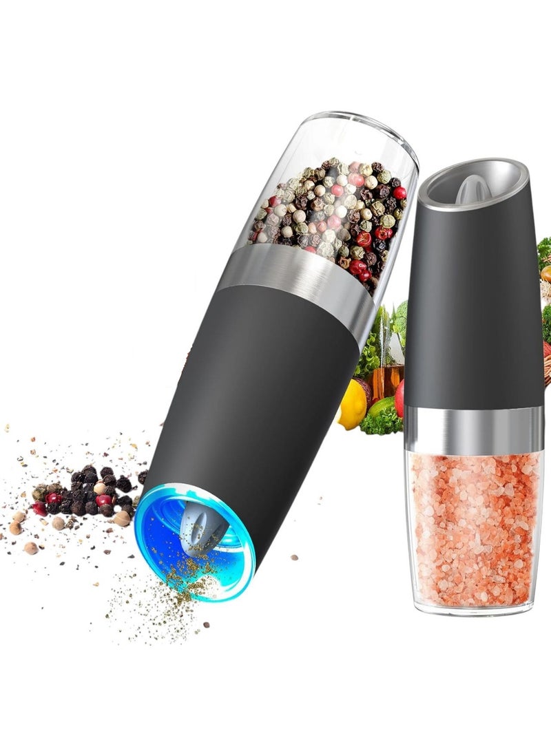 Electric Spiece ,Salt and Pepper Grinder Set Automatic Salt and Pepper Grinder Set with LED Light, Battery Operated, Adjustable Coarseness, Large Capacity, for Home Kitchen BBQ -Gravity Automatic Grinding-Adjustable Grinder To control smoothness and roughness - Image 1
