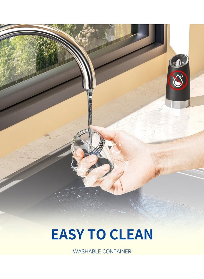 Electric Spiece ,Salt and Pepper Grinder Set Automatic Salt and Pepper Grinder Set with LED Light, Battery Operated, Adjustable Coarseness, Large Capacity, for Home Kitchen BBQ -Gravity Automatic Grinding-Adjustable Grinder To control smoothness and roughness - Image 2