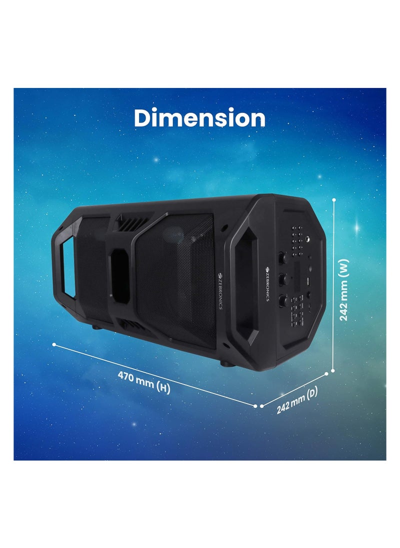 Zeb-Space Deck PRO Wireless Bluetooth 40W Boombox Party Portable Speaker Supporting LED Display, RGB Lights, USB, SD Card, AUX, MIC in, FM, TWS & Comes with Wireless MIC + Remote Control.