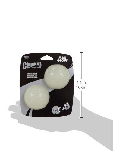 Chuckit! Glow in the Dark Bouncy Balls - Ball for Dogs, Chuckit Dog Toy, Max Glow Balls - Medium, 2.5 Inch Pack of 2 - Image 3