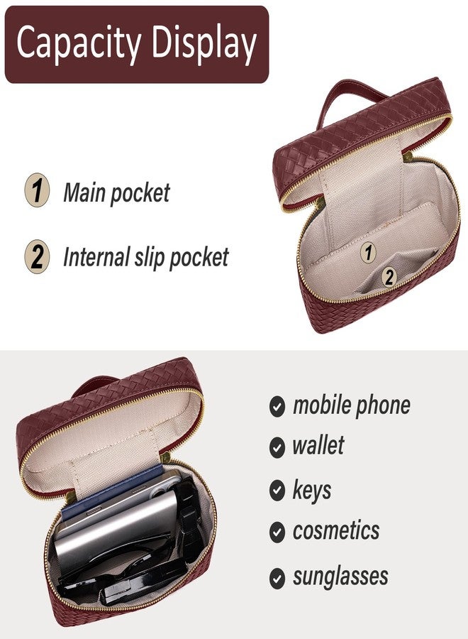JYG Trendy Shoulder Bags for Women Mini L19 Square Box Satchel Bag Cute PU Leather Crossbody Purse with Adjustable Strap Burgundy - Image 5