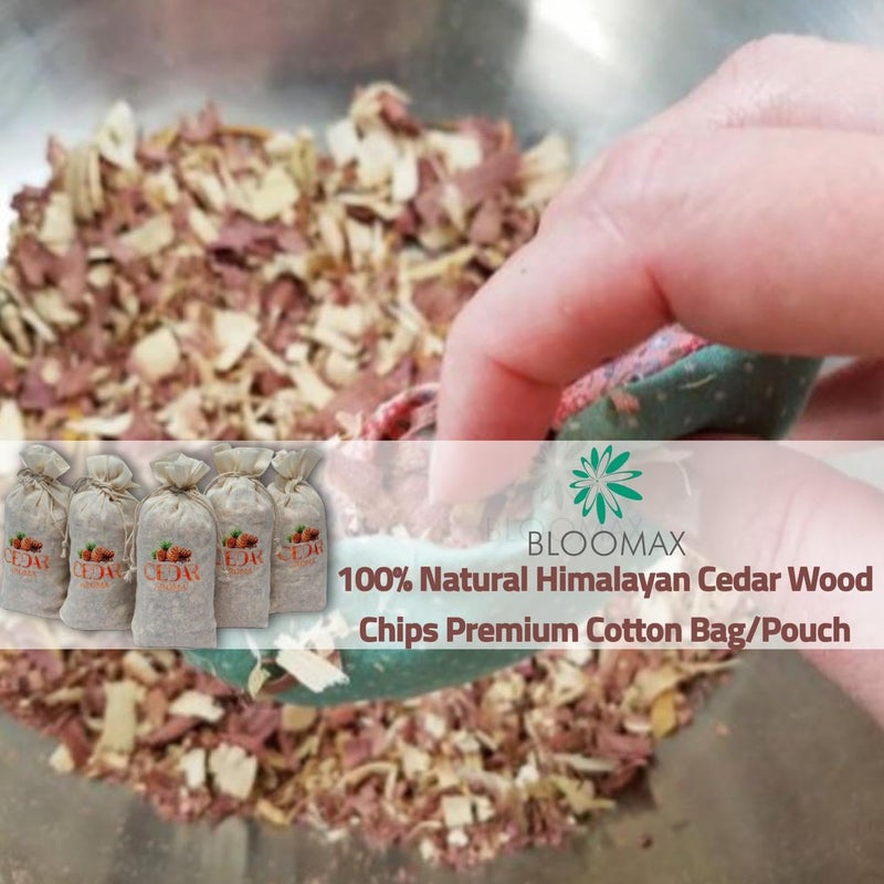 BLOOMAX 5 Cedar Sachets Bag Cedar Wood Chips Sachets for Insect Repellent Fragrance Cedar Sachet for Drawers and Closets Fresh Relaxing Fragrance Ideal for Wardrobes Cedar Bag Pack of 5 - Image 3