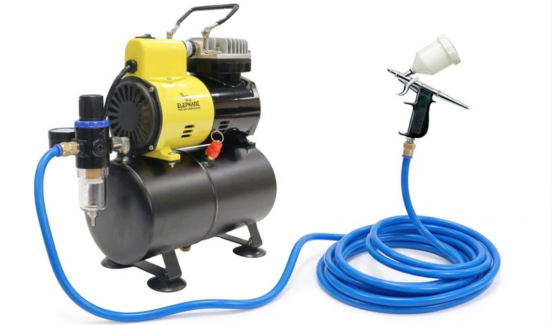 Elephant AS186 3 L Air Compressor with Air Brush (AB-19) 3mtr. PU Pipe - Image 1
