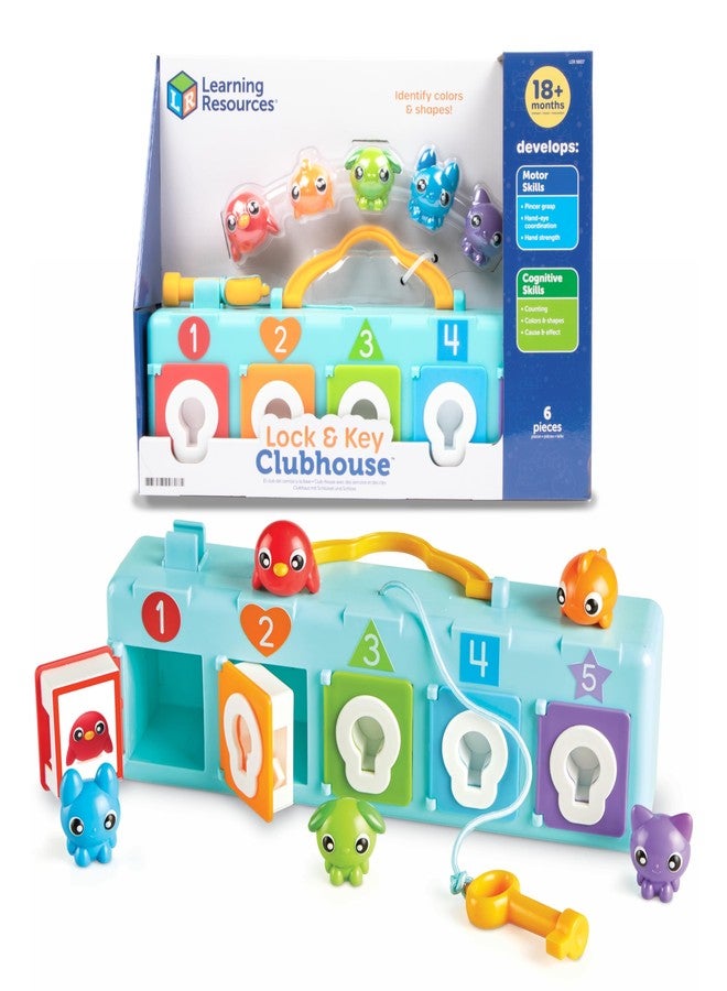 Learning Resources Lock & Key Clubhouse, Counting and Fine Motor Games, Combination Lock Toy , Montessori Activity Center For Kids, Preschool Learning Activities, Boy and Girls Gifts - Image 1