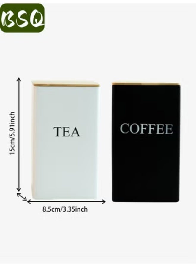BSQ Airtight Coffee Storage Canister | Natural Wood Lid | Tinplate Tea Tin | Moisture-Proof & Light-Blocking Tea Container for Kitchen Countertops - Image 5
