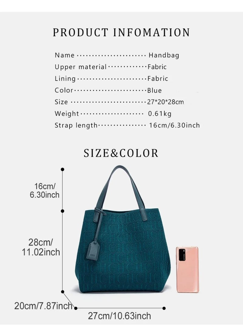 Chchmu CHCH جديد تصميم عصري النساء الكبيرة السعة حقيبة بحيرة زرقاء - Image 2