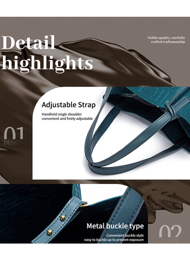 Chchmu CHCH جديد تصميم عصري النساء الكبيرة السعة حقيبة بحيرة زرقاء - Image 3