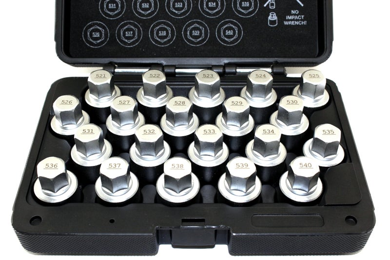 T-MAX TMAX 20 pc Wheel Lock Lugnut AntiTheft Screw Lug Nut Removal Key Socket Set for Vw Audi Vag Volkswagen