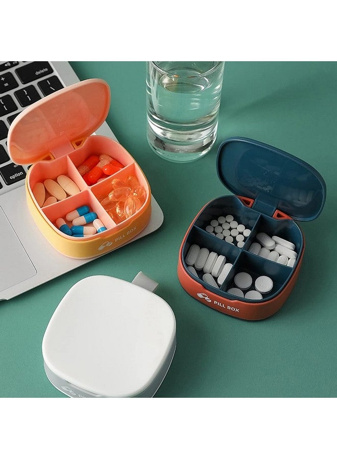 Wolpin Pill Medicine Organiser Box 4 Sections, Medicine Reminder & Storage Box Travel Friendly (Pack of 1 Pc) - Image 1