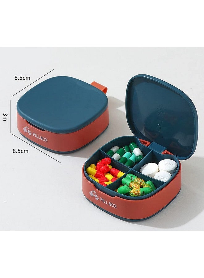 Wolpin Pill Medicine Organiser Box 4 Sections, Medicine Reminder & Storage Box Travel Friendly (Pack of 1 Pc) - Image 4