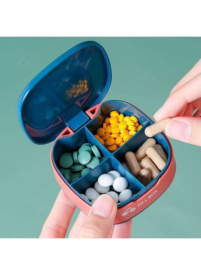 Wolpin Pill Medicine Organiser Box 4 Sections, Medicine Reminder & Storage Box Travel Friendly (Pack of 1 Pc) - Image 2
