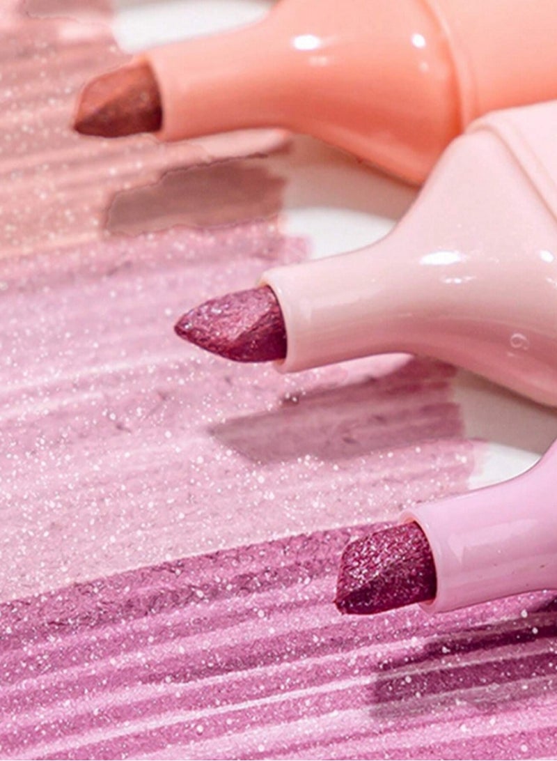 Set of 4 glitter highlighters in vibrant colors – Kawaii Aesthetic Pens for Journaling, Notes & Art - Image 2