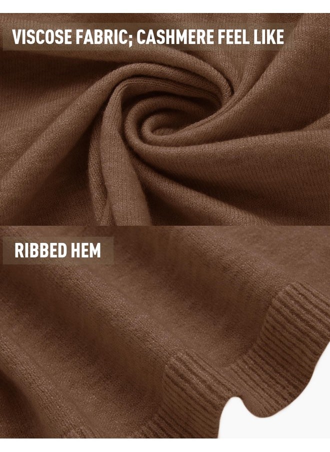 Puli - Women'S Versatile Knitted Shawls Scarf Poncho Sweater With Buttons Light Weight Spring Summer Fall Shawl Wrap - Image 1
