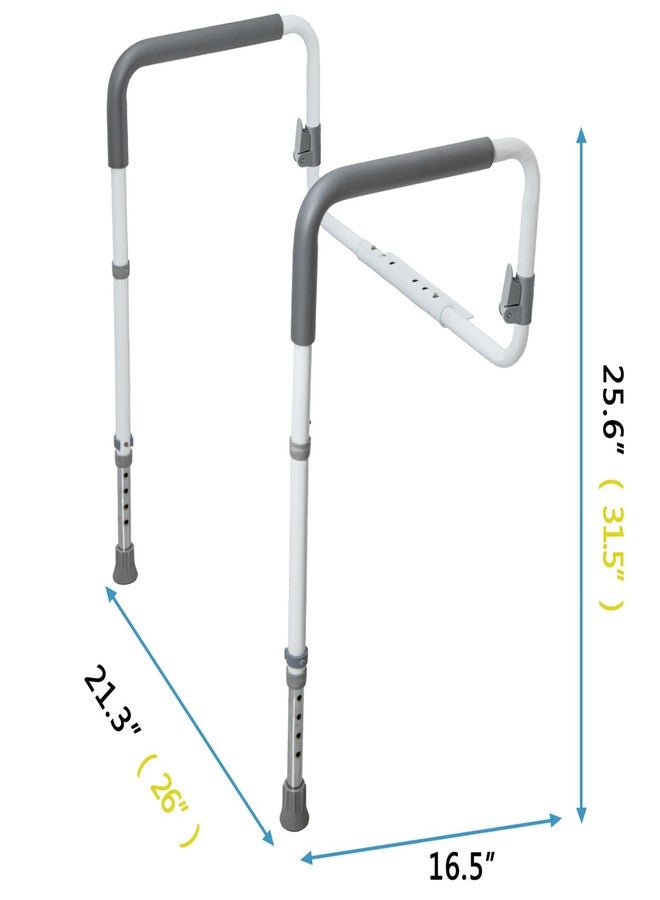 WeHwupe Toilet Safety Rails for Elderly Adults - Adjustable Bathroom Toilet Safety Frame with Handles - Stand Alone Toilet Grab Bar for Senior, Handicap & Disabled,Fits Most Toilets, White, TRX-8002 - Image 3
