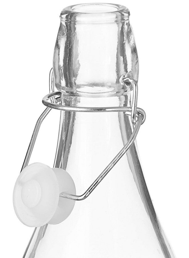 LVOOK LVOOK Transparent glass Bottle Flip Cap, 1 Litre, Set of 4  - Image 4
