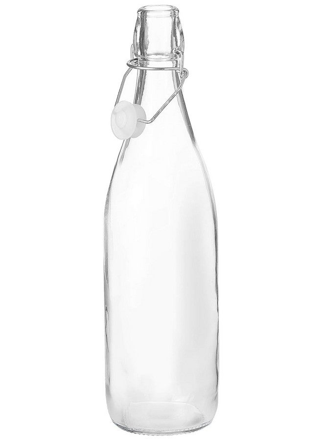 LVOOK LVOOK Transparent glass Bottle Flip Cap, 1 Litre, Set of 4  - Image 1
