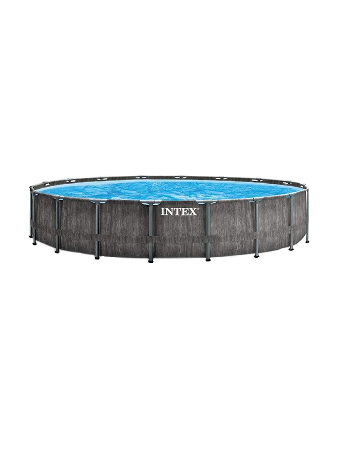انتكس Prism Frame Round Swimming Pool 549x122cm – Large Above Ground Pool with Steel Frame, Super Tough PVC & 24,311L Capacity for Family & Parties