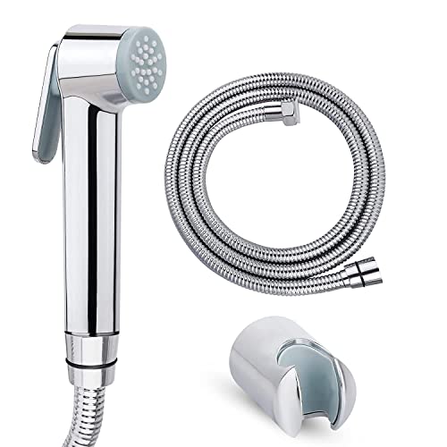 Bathoyum ABS Handheld Heavy Duty Health Faucet Set Toilet Bidet Jet Spray Gun Shower for Bathroom (Model 1), Chrome Finish - Image 1
