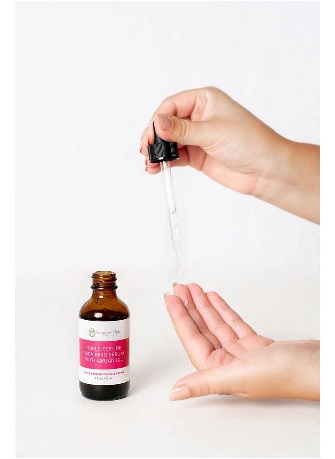 Essence Of Argan - مصل ثلاثي الببتيد للوجه مضاد للشيخوخة مع زيت الأرجان والصبار والبابونج والشاي الأخضر وزيت الزيتون لترطيب البشرة بعمق وإشراقها وإصلاح التجاعيد (2 أونصة سائلة/60 مل) - Image 1