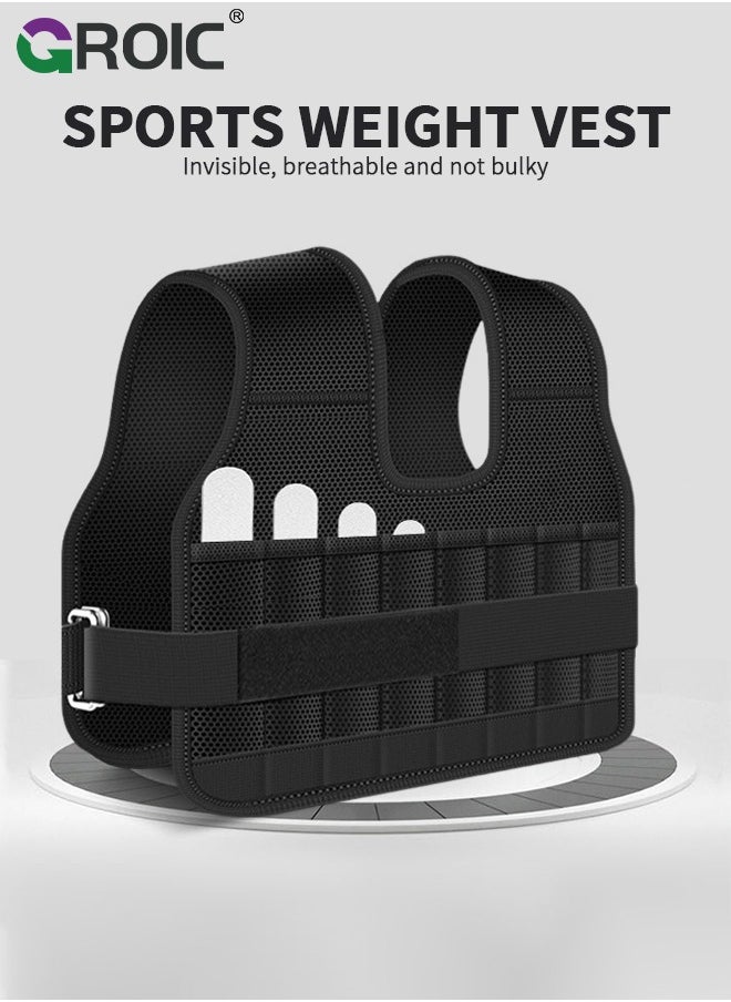 GROIC 1 Kg Adjustable Weighted Vest, Fitness Weights Vests Workout Equipment Cardio Equipment Weight Training, Strength Training Equipment for Running, Home gym, Walking, Strength, Jogging, Cardio  - Image 2