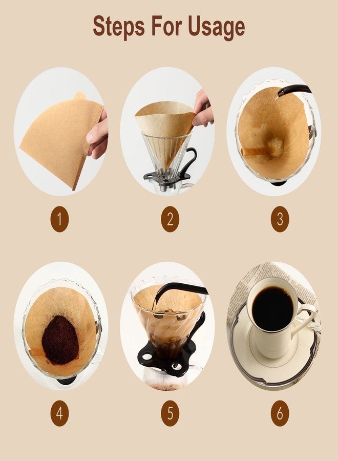 Dingkei Coffee Filter, Cone Coffee Filters #2, Disposable Drip Coffee Filter 1-4 Cup for Pour Over and Drip Coffee Maker, Natural Unbleached, 100 Count - Image 4