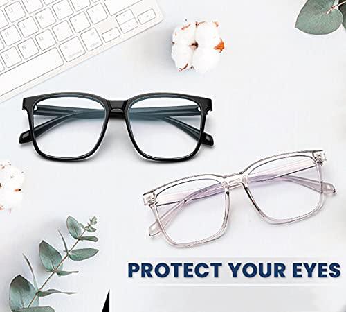 TEAPLMTT Blue Light Blocking Glasses Oversized Square Computer Glasses Anti Blue Light for Women Men(Light Purple) - Image 5