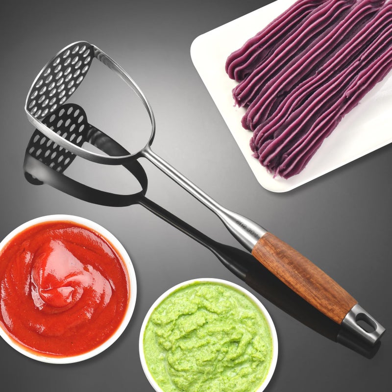 Tuyotue Potatoe Masher Stainless Steel - Heavy Duty Potato Mashed, Professional Integrated Masher for Avocado, Potatoes, Beans, Meat, Vegetables - Image 4
