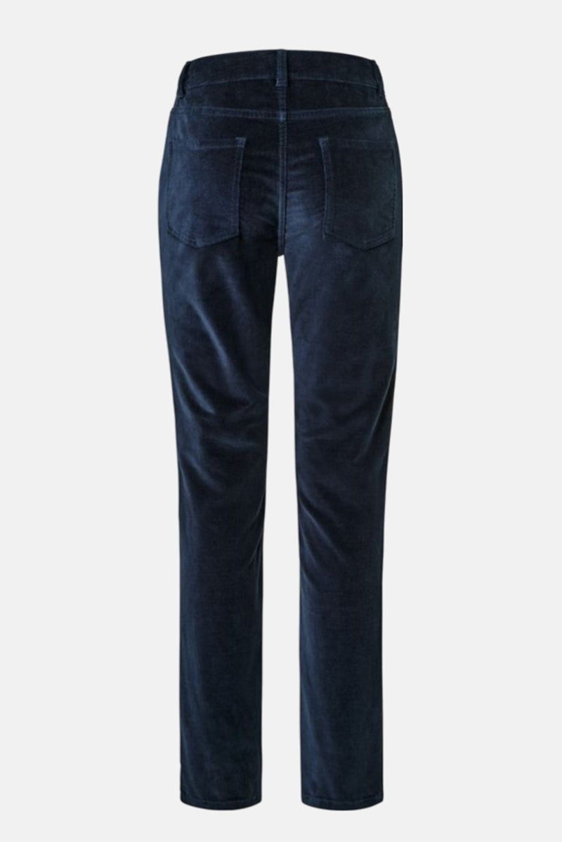 Tchibo Women Slim Fit Solid Pants, Navy Blue - Image 3